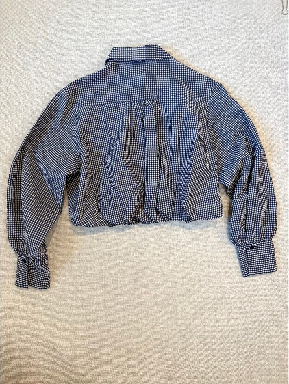 NWT ZARA GINGHAM BALLOON SHIRT - Size Extra Small - Picture 6 of 8